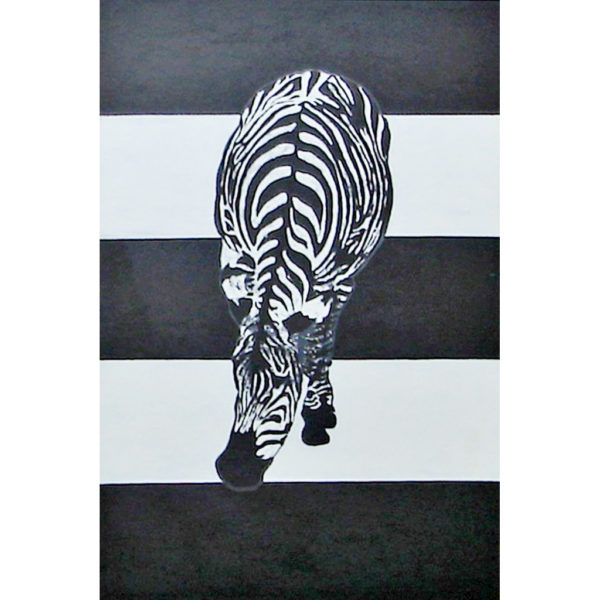 A Zebra Crossing with a Zebra Grazing
